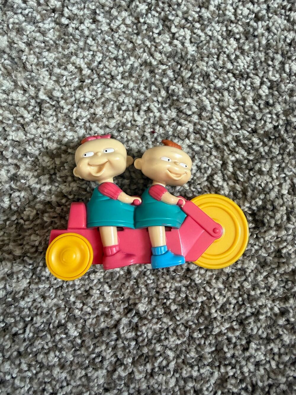 Vintage 1998 Rugrats Phil & Lil Twins On Tandem Tricycle Burger King Toy